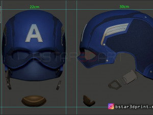 captain america helmet - infinity war - endgame - marvel 3d print model Model Cetak 3D