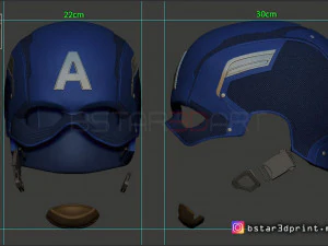 captain america helmet - infinity war - endgame - marvel 3d print model 3D Print Model
