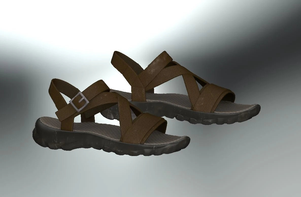 sandal casual realistic 3D Model .c4d .max .obj .3ds .fbx .stl .blend 