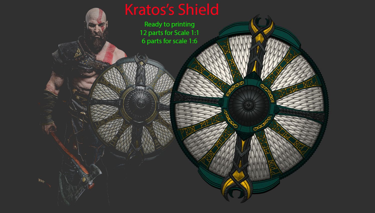 Shield Of Kratos Guardian Shield God Of War 2018 3d Model In