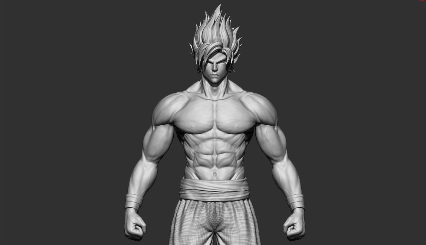 Goku super sayajin 3D Print Model in Man 3DExport