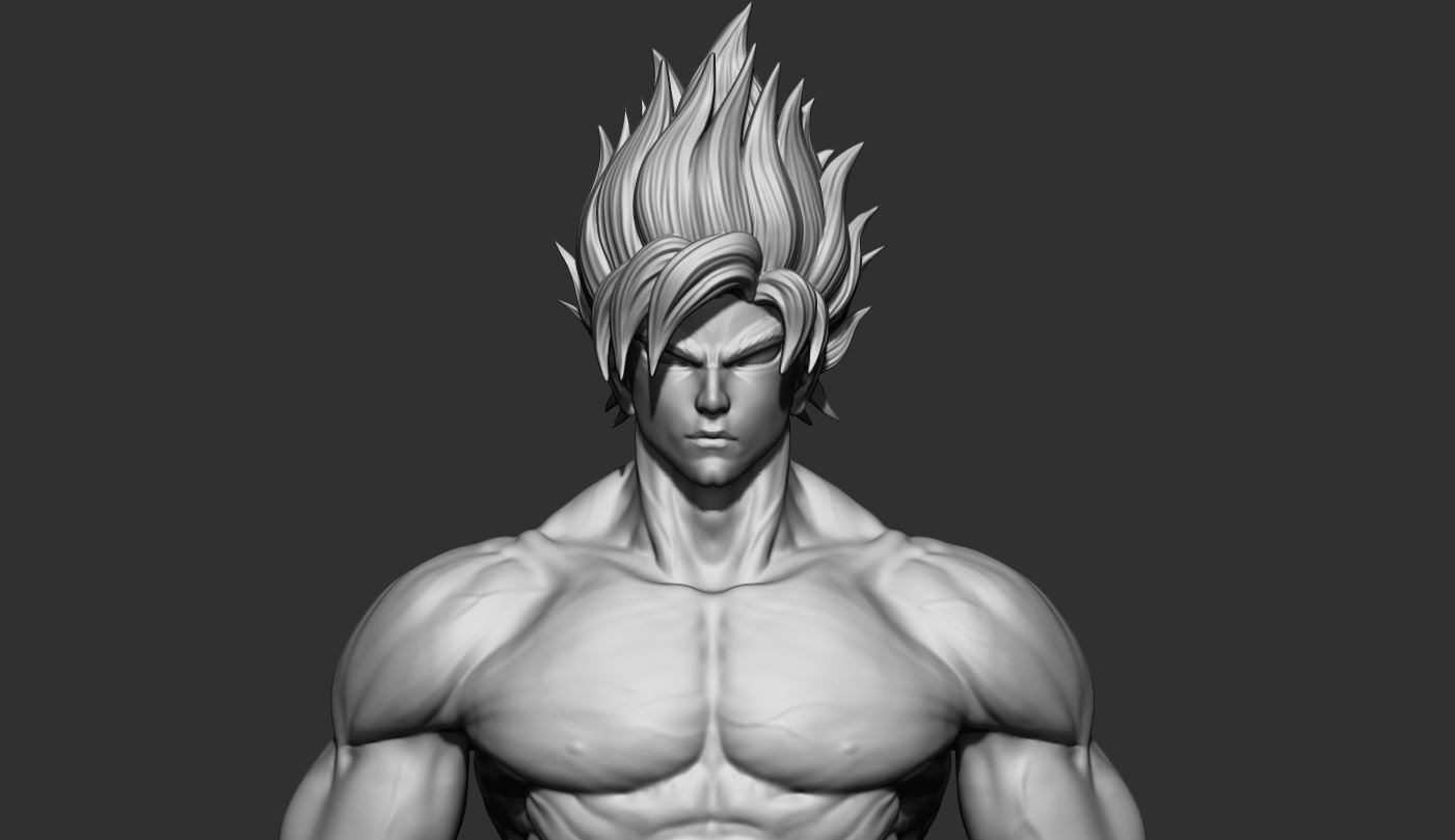 Goku super sayajin 3D Print Model in Man 3DExport