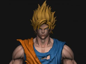Goku Super Saiyajin v2 &ndash; Dragonball Super 3D Druckmodell