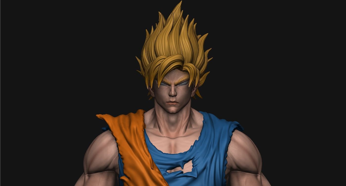 Goku super sayajin 3D Print Model in Man 3DExport