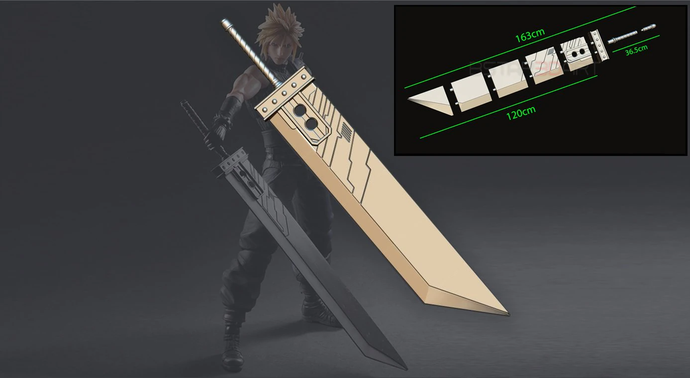 buster sword cloud - final fantasy vii 3D Print Model .c4d .max .obj .3ds .fbx .stl .blend