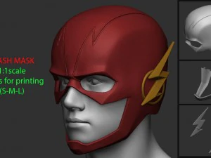 helm flash - liga keadilan Model Cetak 3D