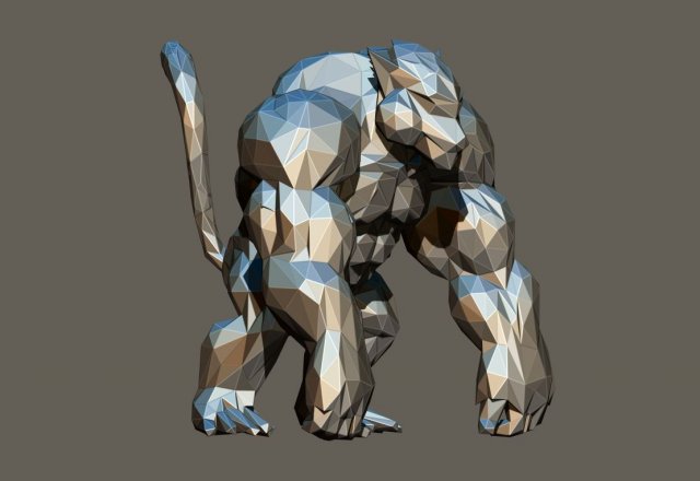 polygon kong 3D प्रिंट मॉडल .c4d .max .obj .3ds .fbx .stl .blend 