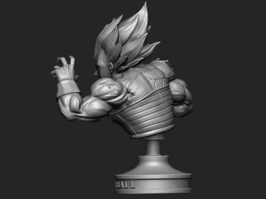 vegeta bust - dragonball z 3D Baskı Modeli