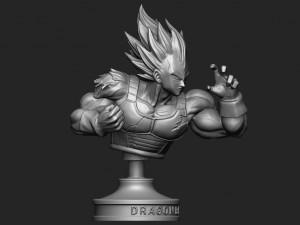 vegeta bust - dragonball z 3D Baskı Modeli