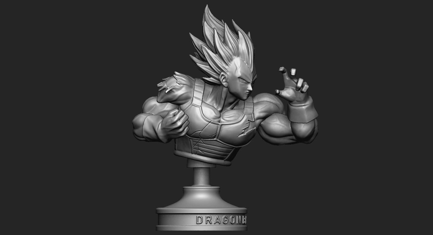 Busto Vegeta. esfera do dragão Modelo 3D $25 - .ma .fbx .obj .max - Free3D