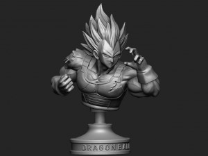 vegeta bust - dragonball z 3D Baskı Modeli