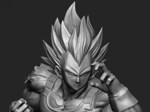 vegeta bust - dragonball z 3D Baskı Modeli