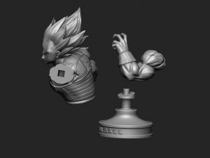 vegeta bust - dragonball z 3D Baskı Modeli