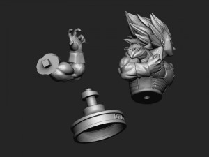 vegeta bust - dragonball z 3D Baskı Modeli