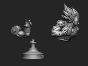 vegeta bust - dragonball z 3D Baskı Modeli