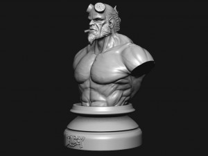 hell boy 20019 bust Model Cetak 3D