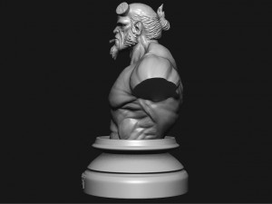 hell boy 20019 bust Model Cetak 3D