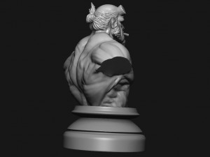 hell boy 20019 bust Model Cetak 3D