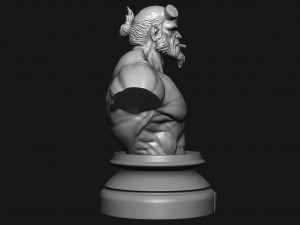 hell boy 20019 bust Model Cetak 3D