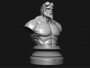 hell boy 20019 bust Model Cetak 3D
