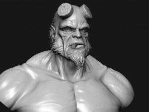 hell boy 20019 bust Model Cetak 3D