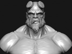 hell boy 20019 bust Model Cetak 3D