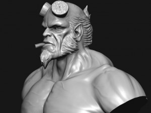 hell boy 20019 bust Model Cetak 3D