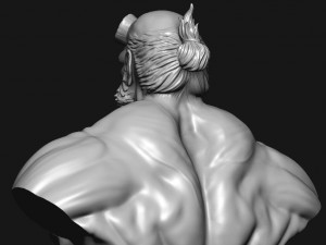 hell boy 20019 bust Model Cetak 3D