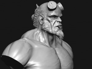 hell boy 20019 bust Model Cetak 3D