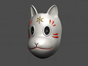 gins maskfox mask from hotarubi-no-mori 3D Print Model