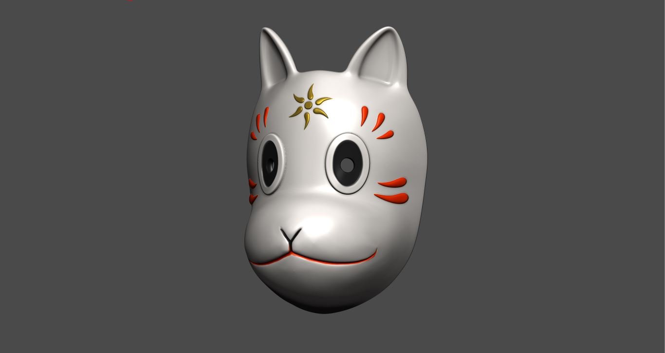 mask from hotarubi-no-mori 3D Print Model in Coins and 3DExport