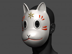 gins maskfox mask from hotarubi-no-mori 3D 프린트 모델