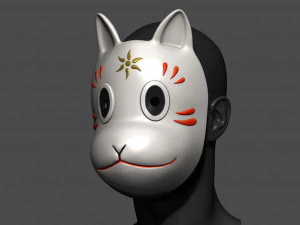 gins maskfox mask from hotarubi-no-mori 3D Print Model