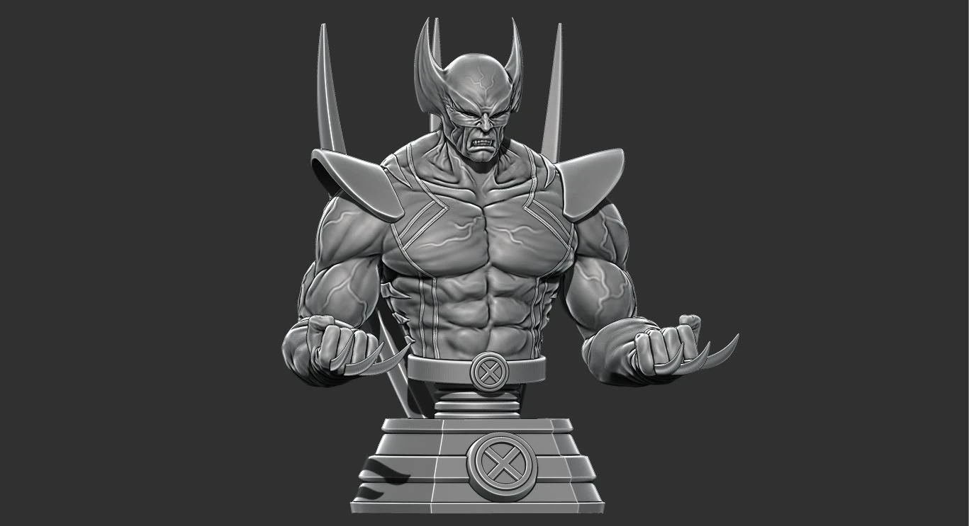 wolverine bust from marvel 3D Print Model .c4d .max .obj .3ds .fbx .stl .blend 