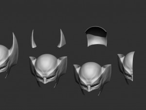 wolverine mask - helmet for cosplay from marvel scale 11 3D 프린트 모델