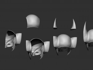wolverine mask - helmet for cosplay from marvel scale 11 3D 프린트 모델