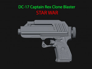 dc-17 captain rex clone blaster for cosplay - from star war 3Dプリントモデル