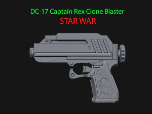 dc-17 captain rex clone blaster for cosplay - from star war 3D Print Model