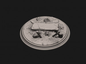 custome rubble base for miniatures - figures 01 3D Принт Модель