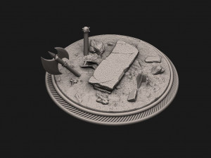custome rubble base for miniatures - figures 01 3D Принт Модель