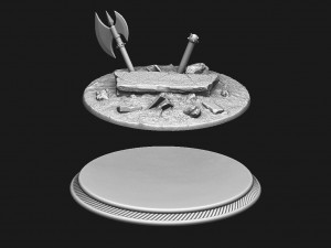 custome rubble base for miniatures - figures 01 3D Принт Модель