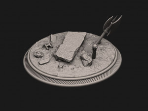 custome rubble base for miniatures - figures 01 3D Принт Модель