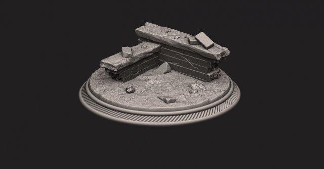 custome rubble base for miniatures - figures - version 02 3D Принт Модель .c4d .max .obj .3ds .fbx .stl .blend 