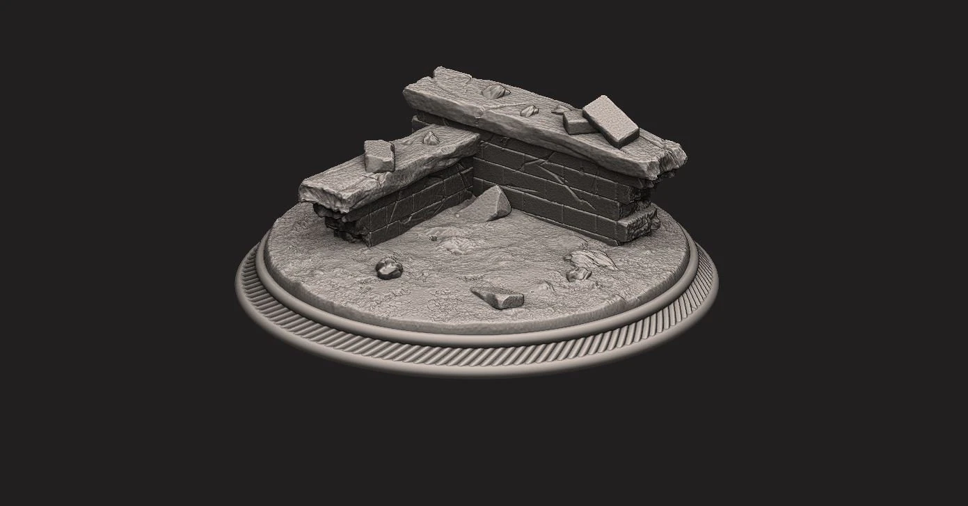 custome rubble base for miniatures - figures - version 02 3D Print Model .c4d .max .obj .3ds .fbx .stl .blend 