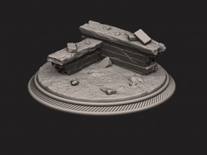 custome rubble base for miniatures - figures - version 02 3D-printmodel