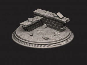 custome rubble base for miniatures - figures - version 02 3D Print Model