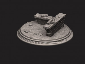 custome rubble base for miniatures - figures - version 02 3D Принт Модель