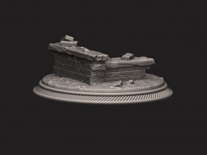 custome rubble base for miniatures - figures - version 02 3D Принт Модель