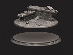 custome rubble base for miniatures - figures - version 02 3D Принт Модель