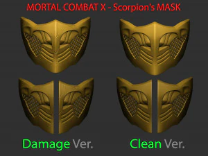 mortal kombat x - scorpion mask for cosplay 3d print model 3D Print Model
